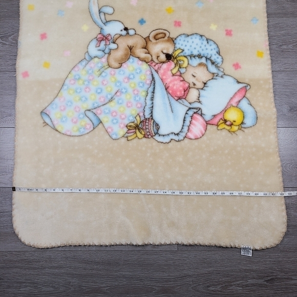 VINTAGE Junior Joy Goodnight Bear Crib and Stroller Baby Blanket - Picture 14 of 16